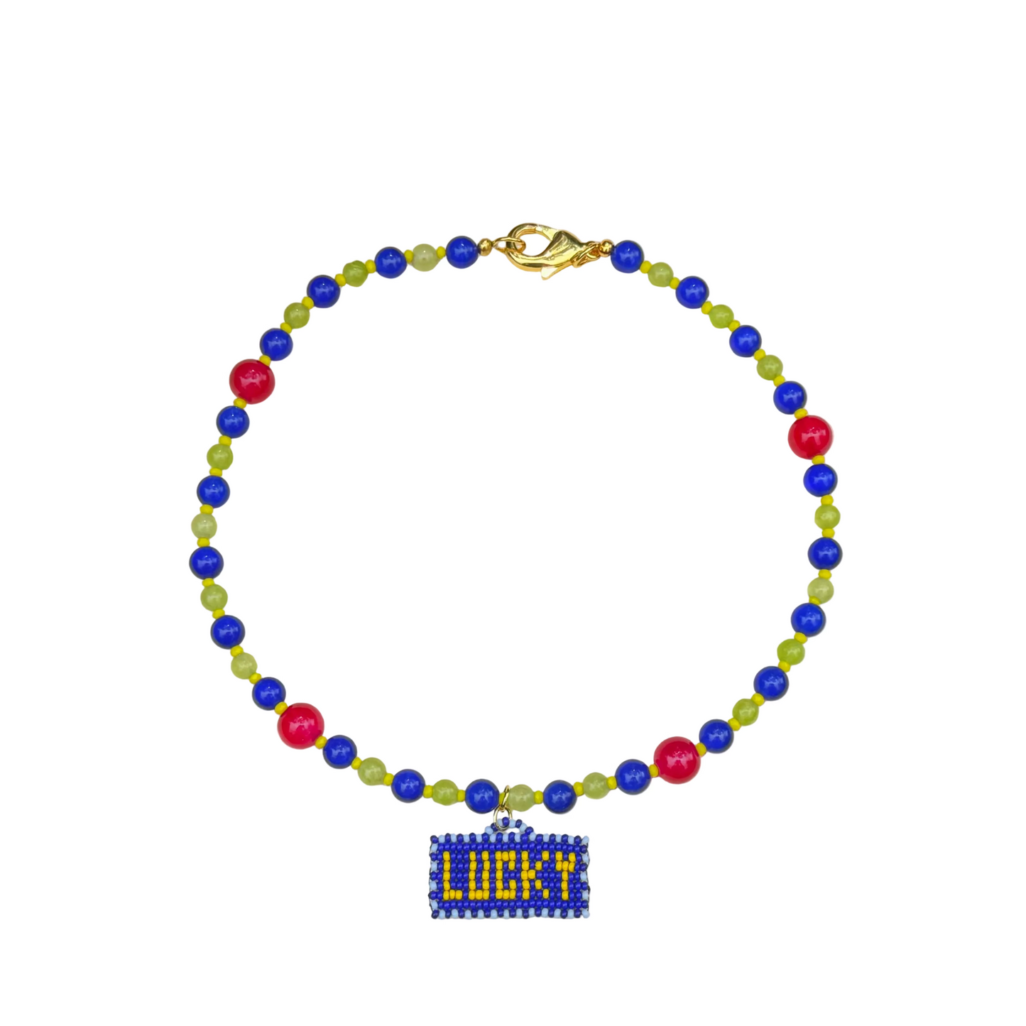 chunky - blue/pink/green with lucky charm