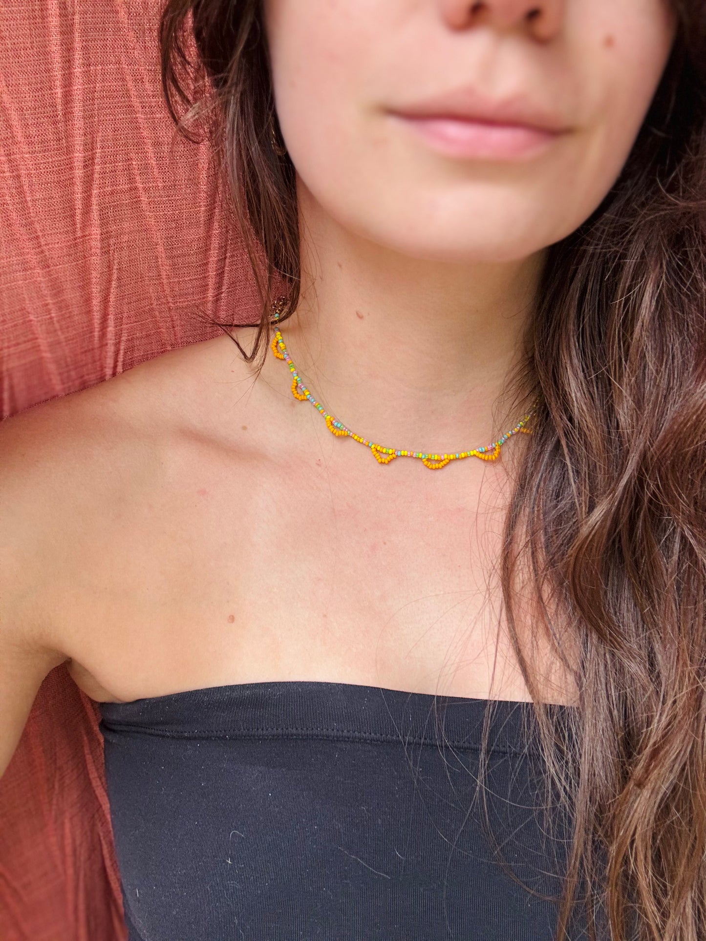 half moon necklace - bubblegum summer