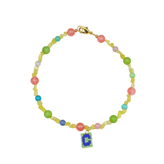 chunky candy with custom initial charm