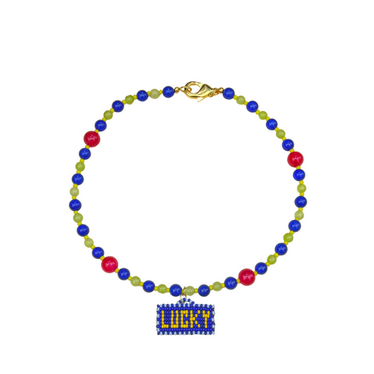 chunky - blue/pink/green with lucky charm