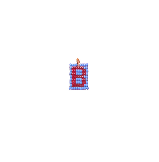 periwinkle & red - B