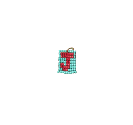 J - teal & red