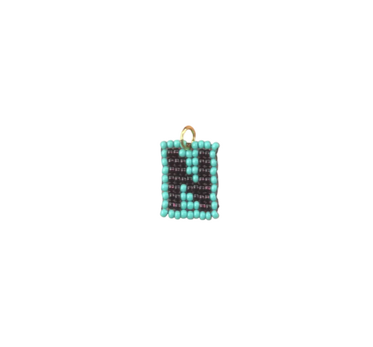 N - teal & dark purple