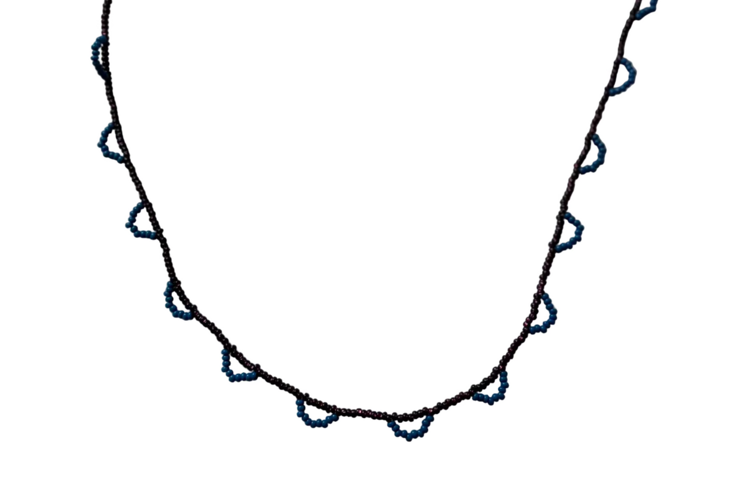 half moon necklace - purple & blue