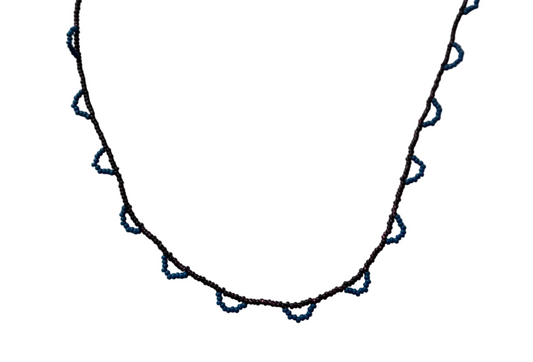 half moon necklace - purple & blue