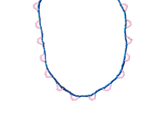half moon necklace - pink sky